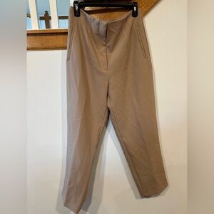 Zara High-Waist Slim Tapered Pants - Beige